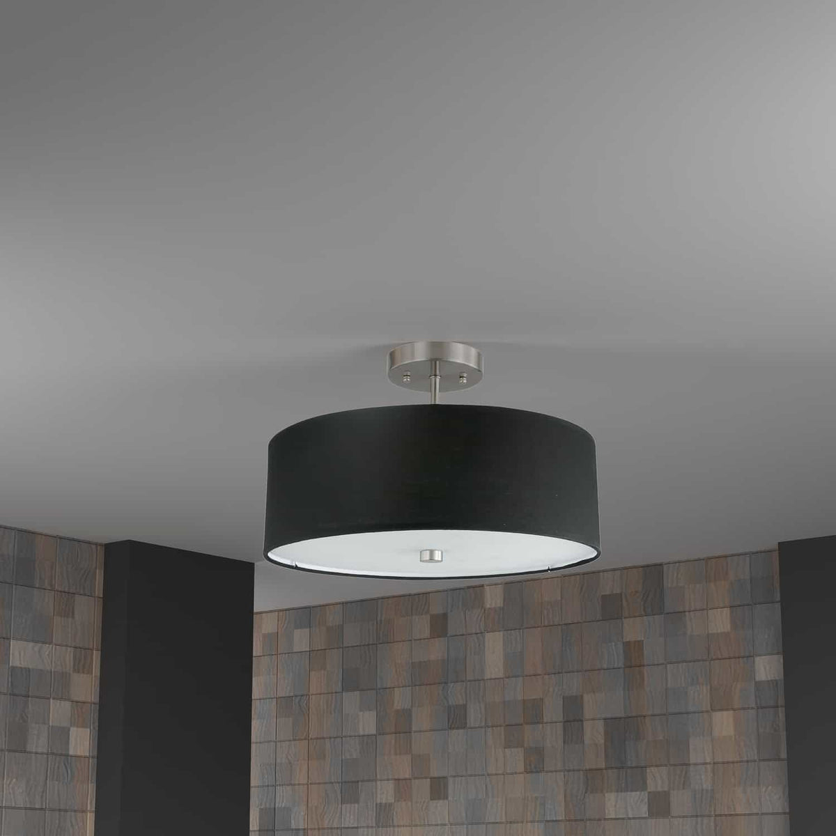 Semi-plafonnier Everly Noir / Chrome satiné – vue 2