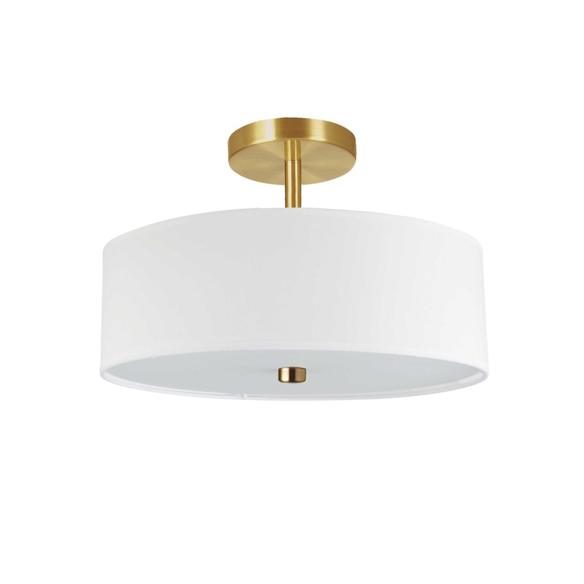 Semi - plafonnier Everly - Laiton vieilli Blanc by Dainolite | Luminaires & cie