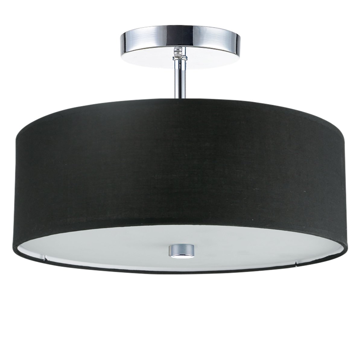 Semi - plafonnier Everly - Chrome poli Noir by Dainolite | Luminaires & cie