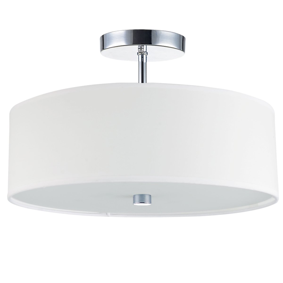 Semi - plafonnier Everly - Chrome poli Blanc by Dainolite | Luminaires & cie