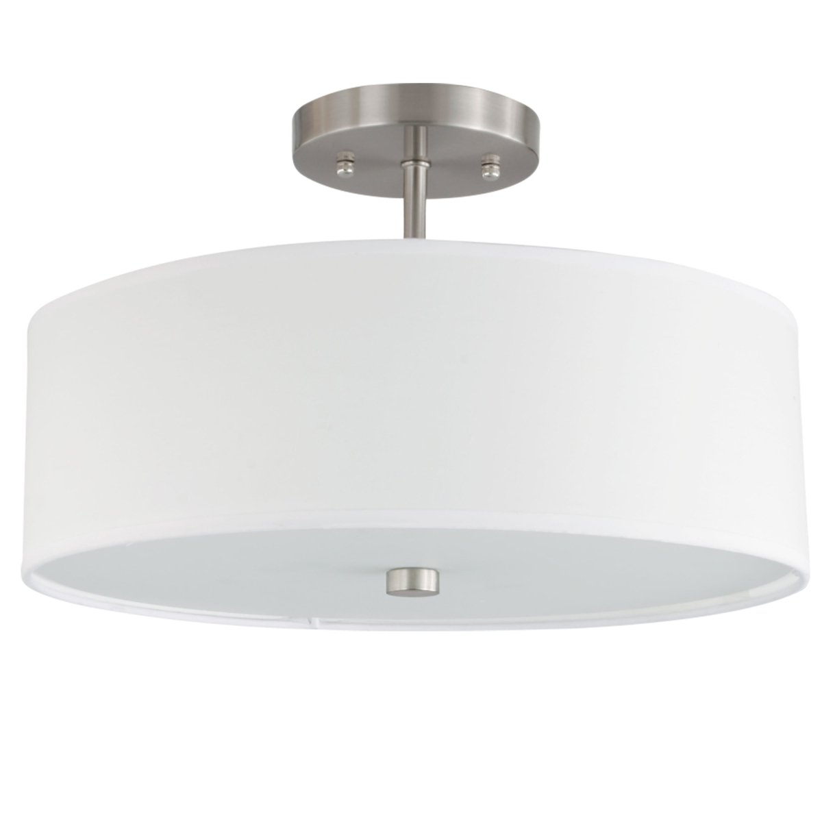 Semi - plafonnier Everly - Chrome satiné Blanc by Dainolite | Luminaires & cie