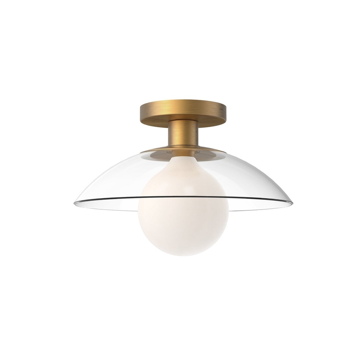 Semi - plafonnier Francesca - Verre d'or / transparent âgé 11 7/8" by Alora Lighting | Luminaires & cie