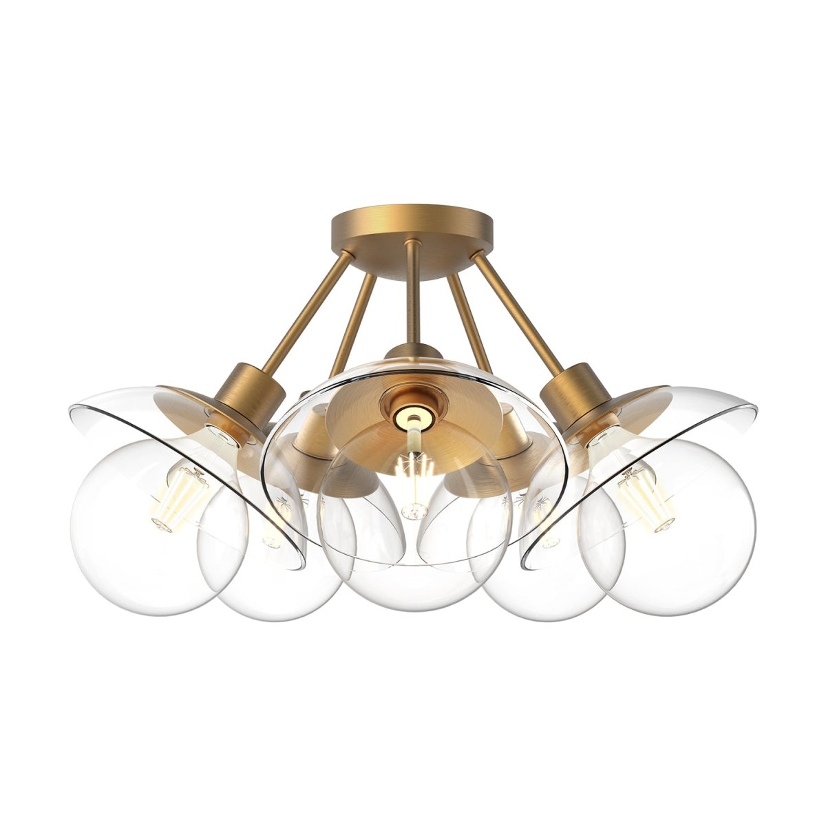 Semi - plafonnier Francesca - Verre d'or / transparent âgé 19 3/4" by Alora Lighting | Luminaires & cie