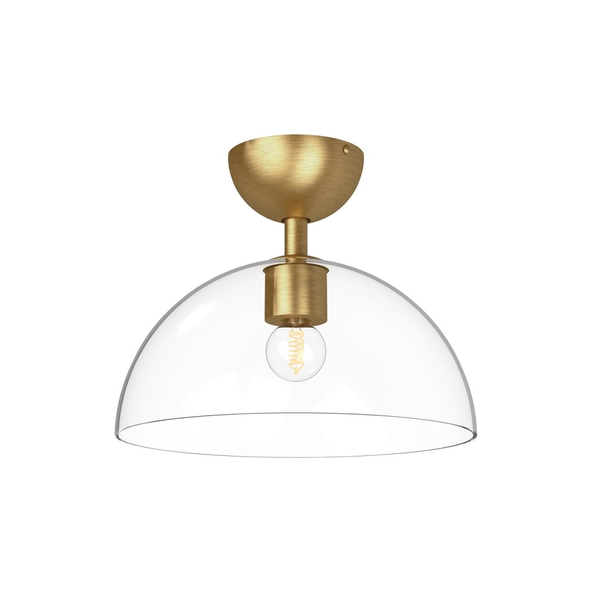 Semi - plafonnier Jude - Gold / verre clair brossé by Alora Lighting | Luminaires & cie