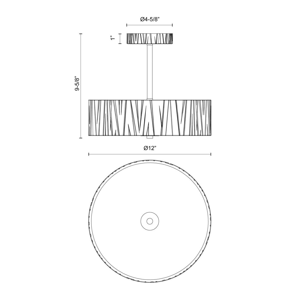 Semi - plafonnier Kensington - Bronze urbain by Alora Lighting | Luminaires & cie