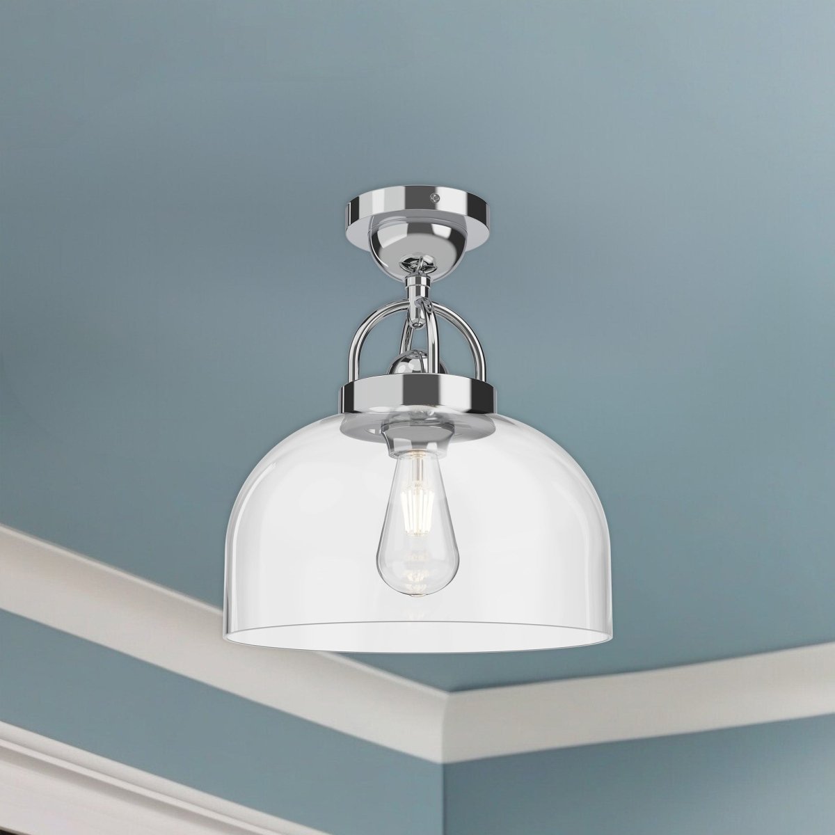 Semi - plafonnier Lancaster - Chrome by Alora Lighting | Luminaires & cie