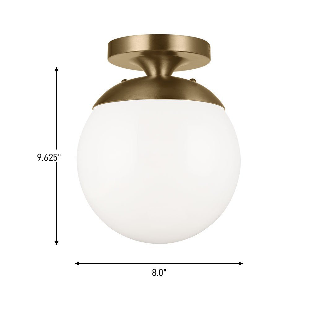 Semi-plafonnier Leo - Hanging Globe - Aluminium satiné Blanc mat by Visual Comfort Studio | Luminaires & cie