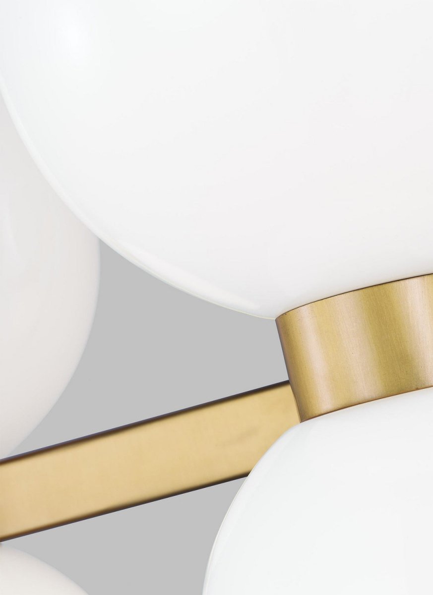 Semi-plafonnier Londyn - Laiton bruni avec verre opalin blanc by Visual Comfort Studio | Luminaires & cie