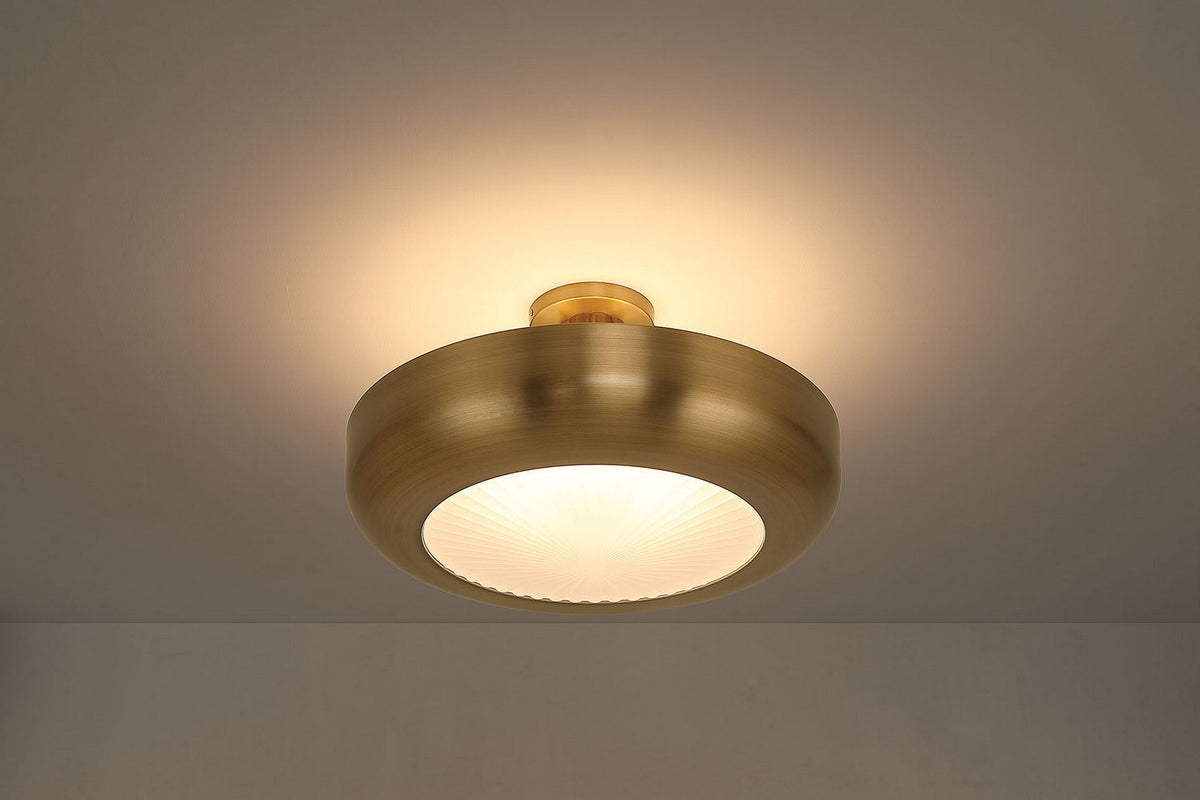 Semi-plafonnier Macey Laiton antique, 22 1/4" – vue 3