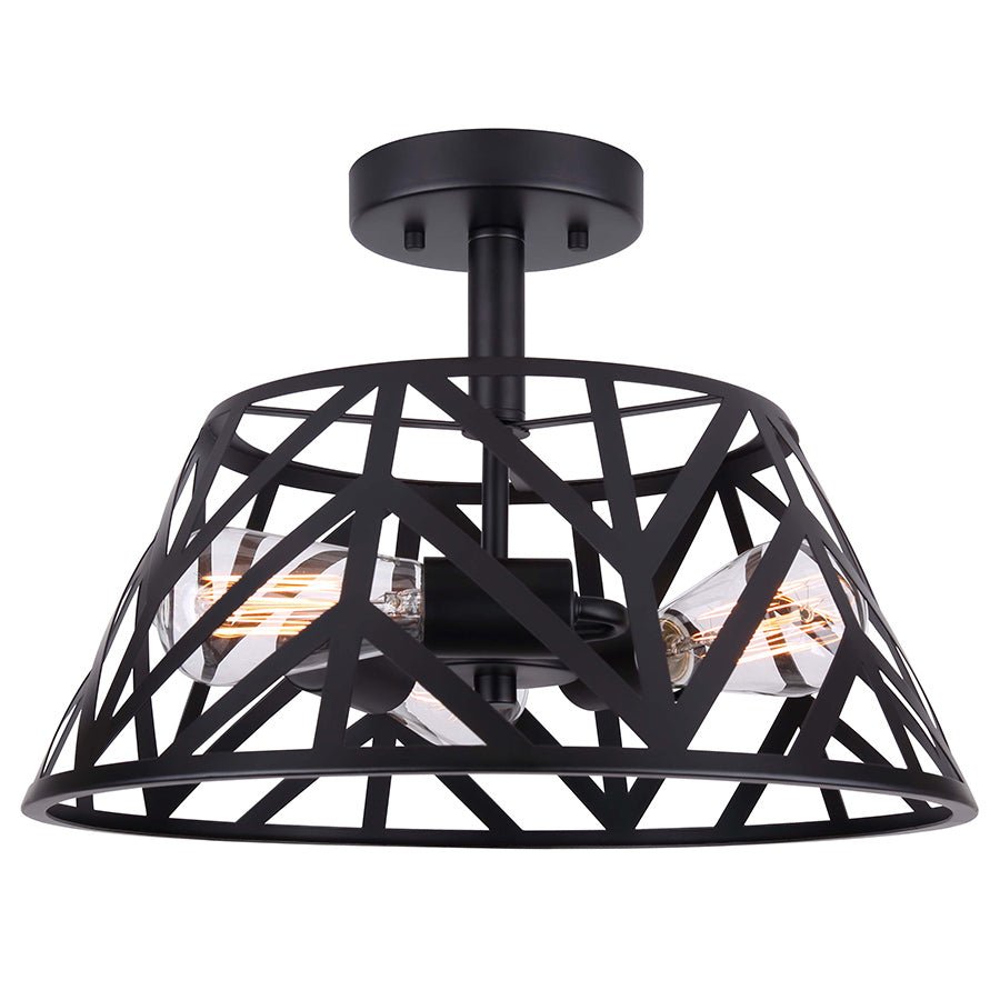 Semi - plafonnier Maud - Noir mat by Canarm | Luminaires & cie