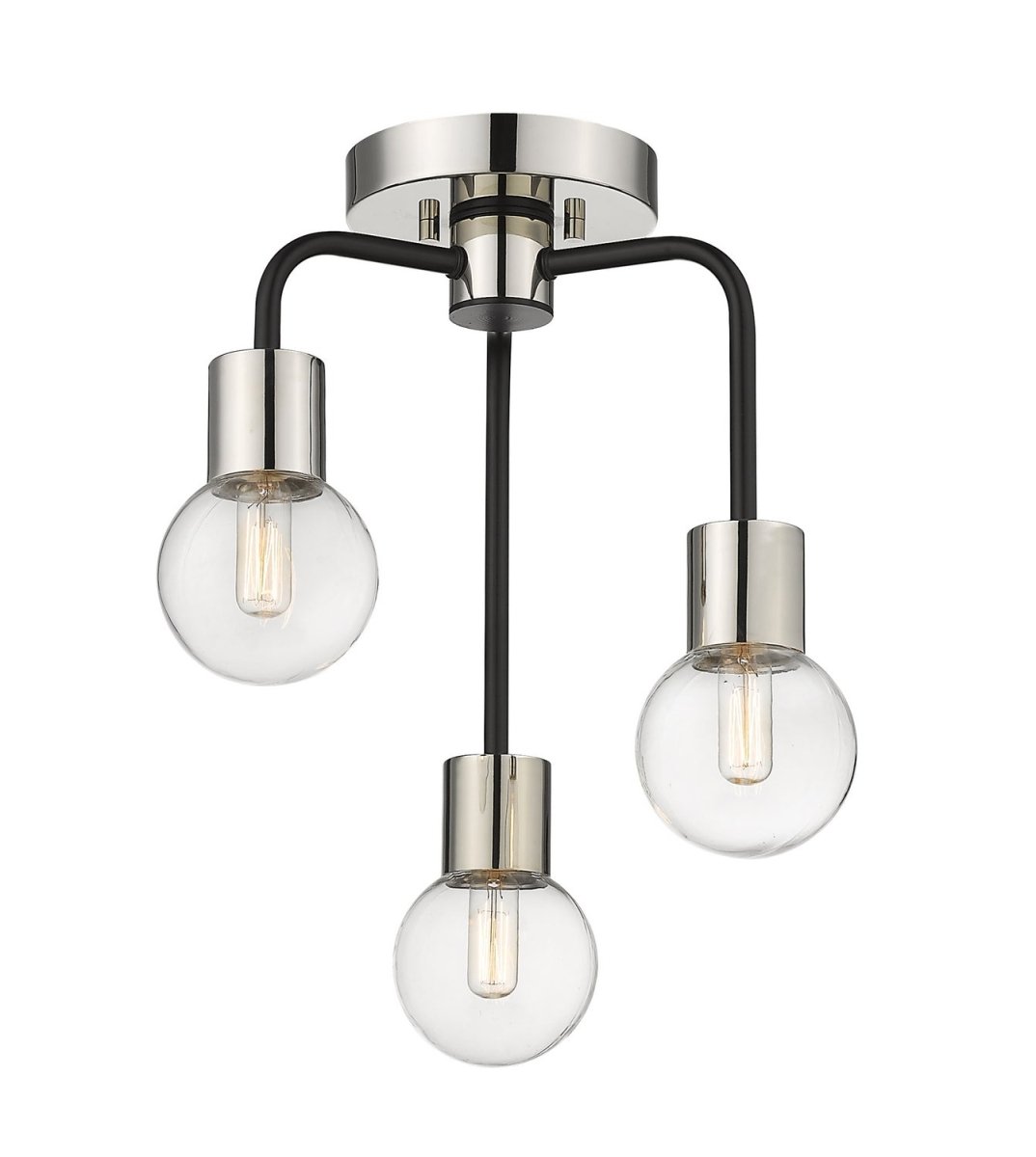 Semi-plafonnier Neutra - Noir mat + Nickel poli by Z-Lite | Luminaires & cie