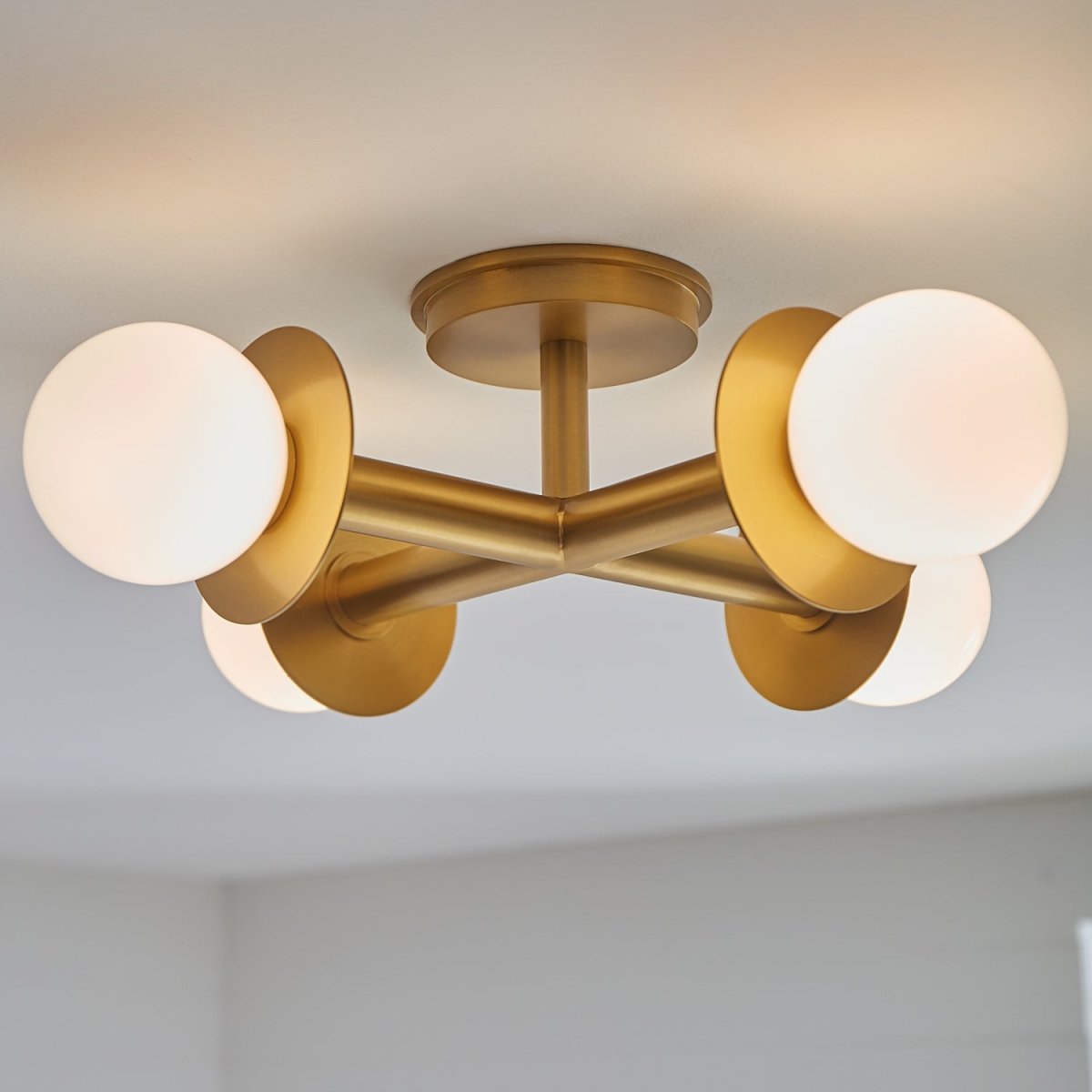 Semi-plafonnier Nodes - Blanc mat by Visual Comfort Studio | Luminaires & cie