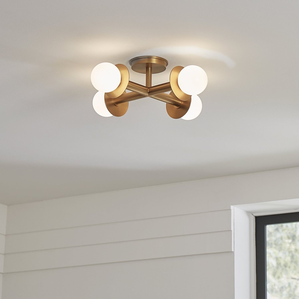 Semi-plafonnier Nodes - Blanc mat by Visual Comfort Studio | Luminaires & cie