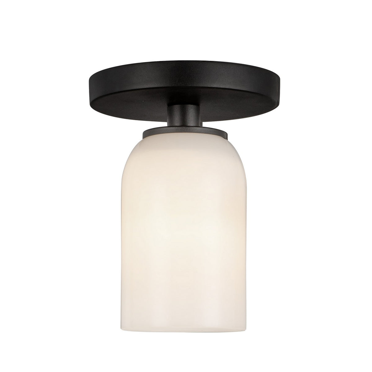 Semi-plafonnier Nola Noir / Verre opale – vue 3