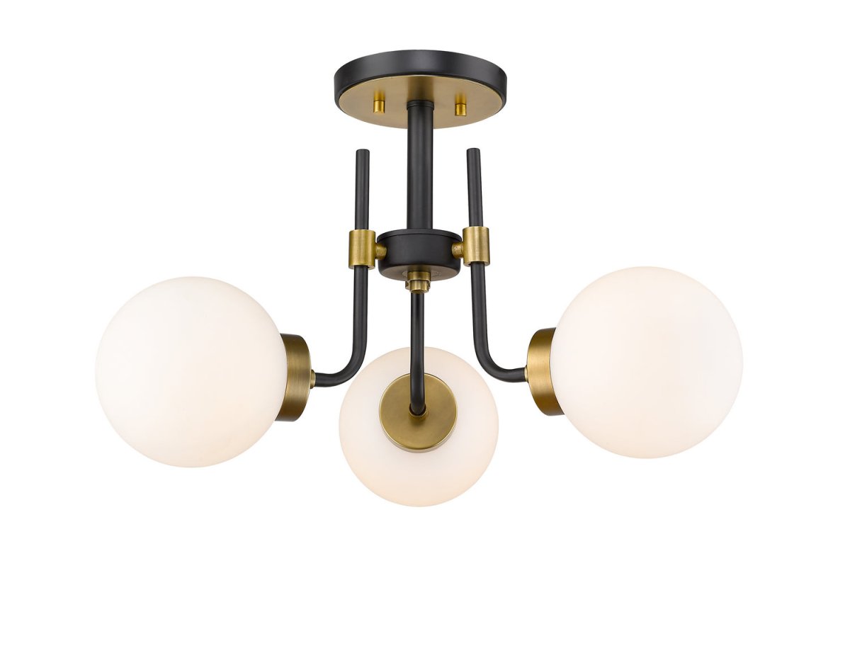 Semi-plafonnier Parsons - Noir mat + Laiton vieilli 22" by Z-Lite | Luminaires & cie