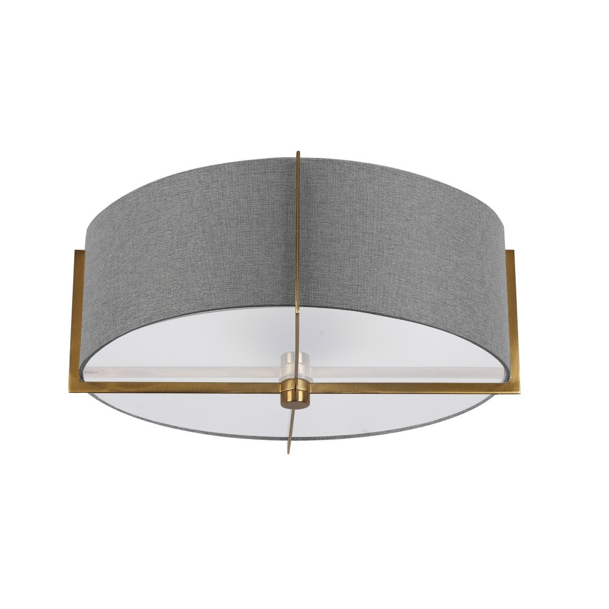 Semi - plafonnier Preston - Laiton vieilli Gris by Dainolite | Luminaires & cie