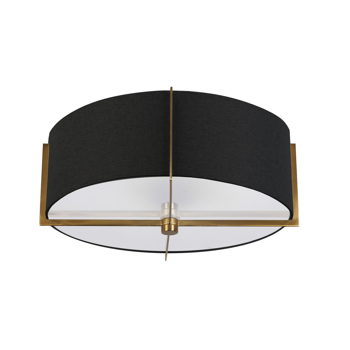 Semi-plafonnier Preston Noir / Laiton vieilli – Dainolite