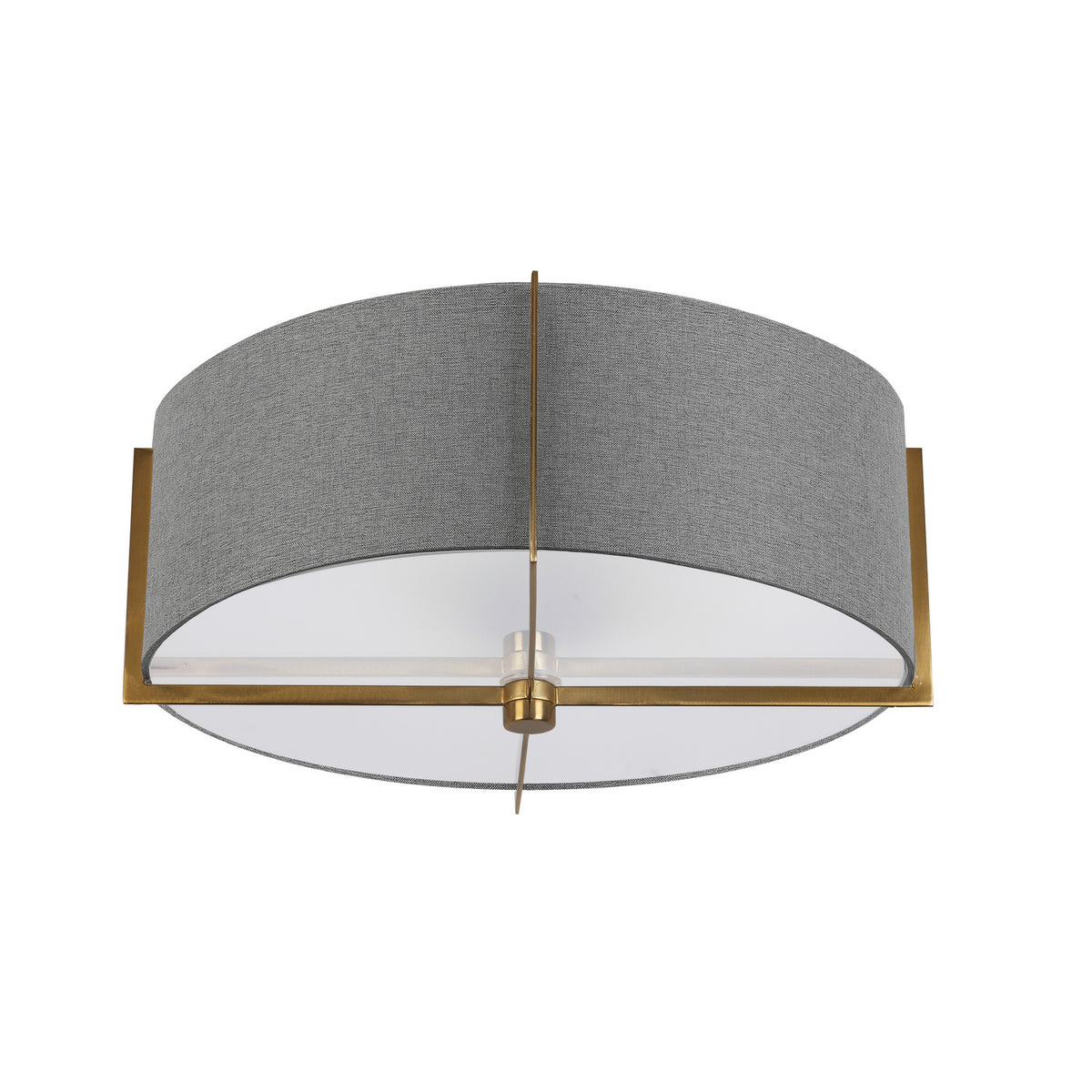 Semi-plafonnier Preston Gris / Laiton vieilli – Dainolite