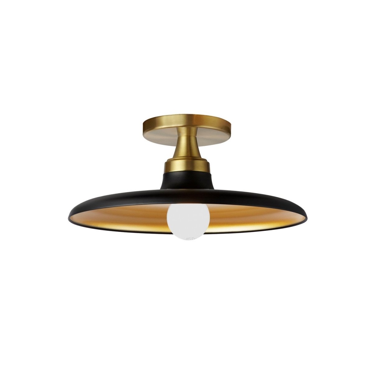 Semi-plafonnier Quentin - 12" Noir mat / Or / Laiton vieilli by Dainolite | Luminaires & cie
