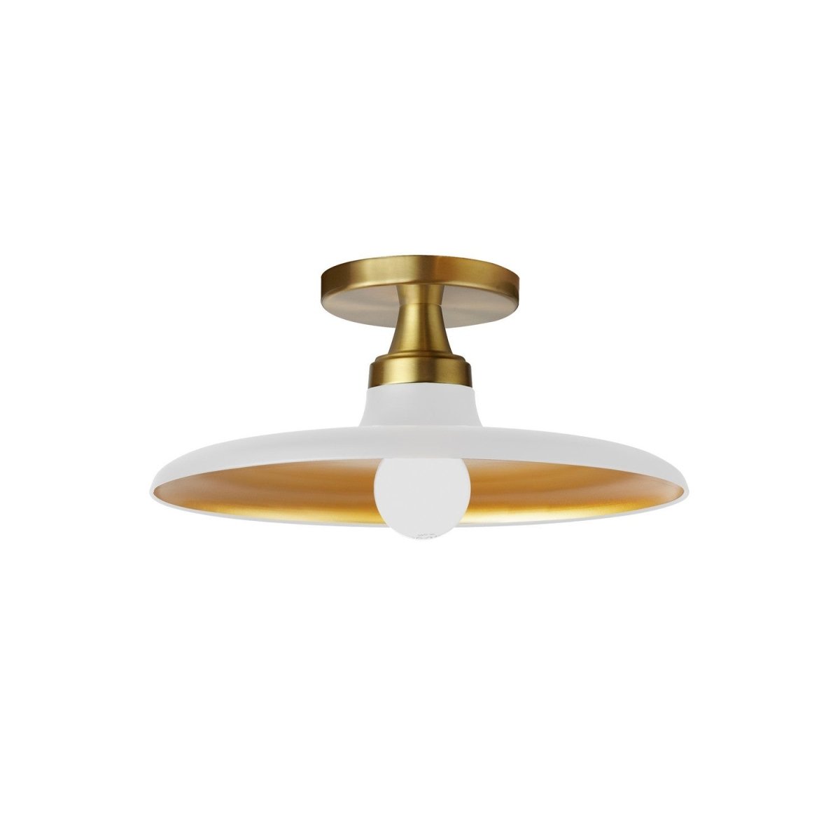 Semi-plafonnier Quentin - 12" Blanc mat / Or / Laiton vieilli by Dainolite | Luminaires & cie