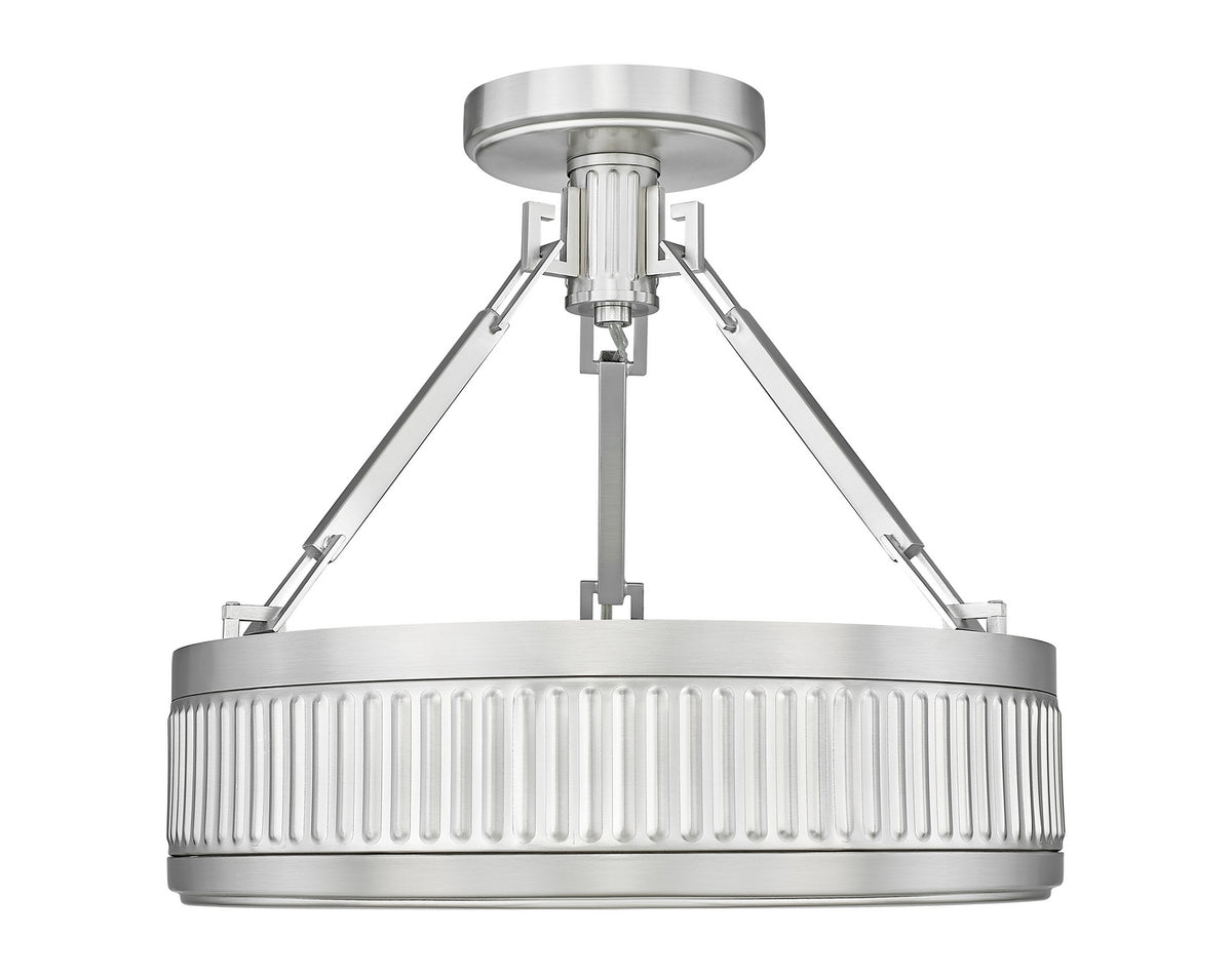 Semi-plafonnier Quinn Nickel satiné, 15" – vue 3