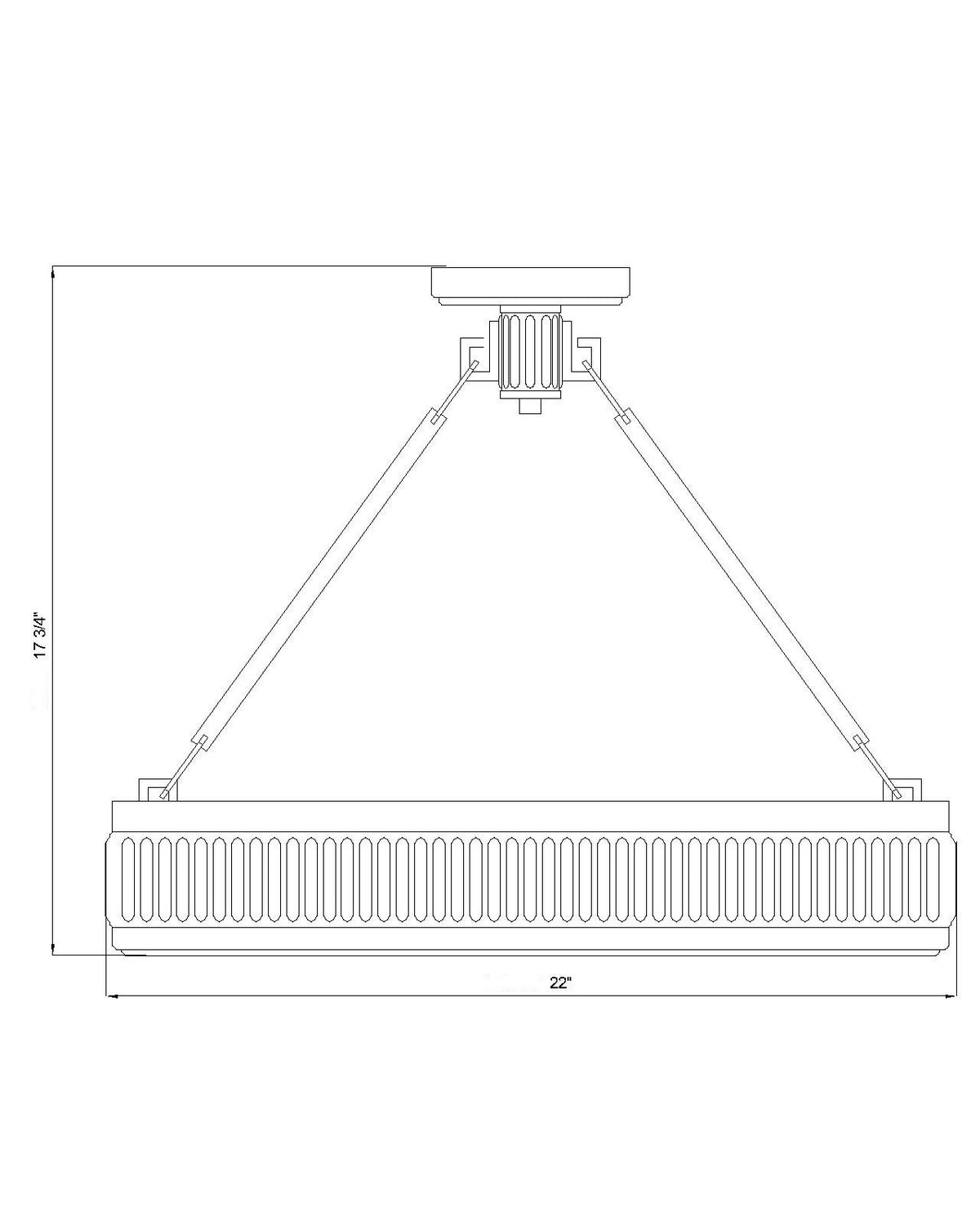 Semi-plafonnier Quinn Or moderne, 22" – vue 6