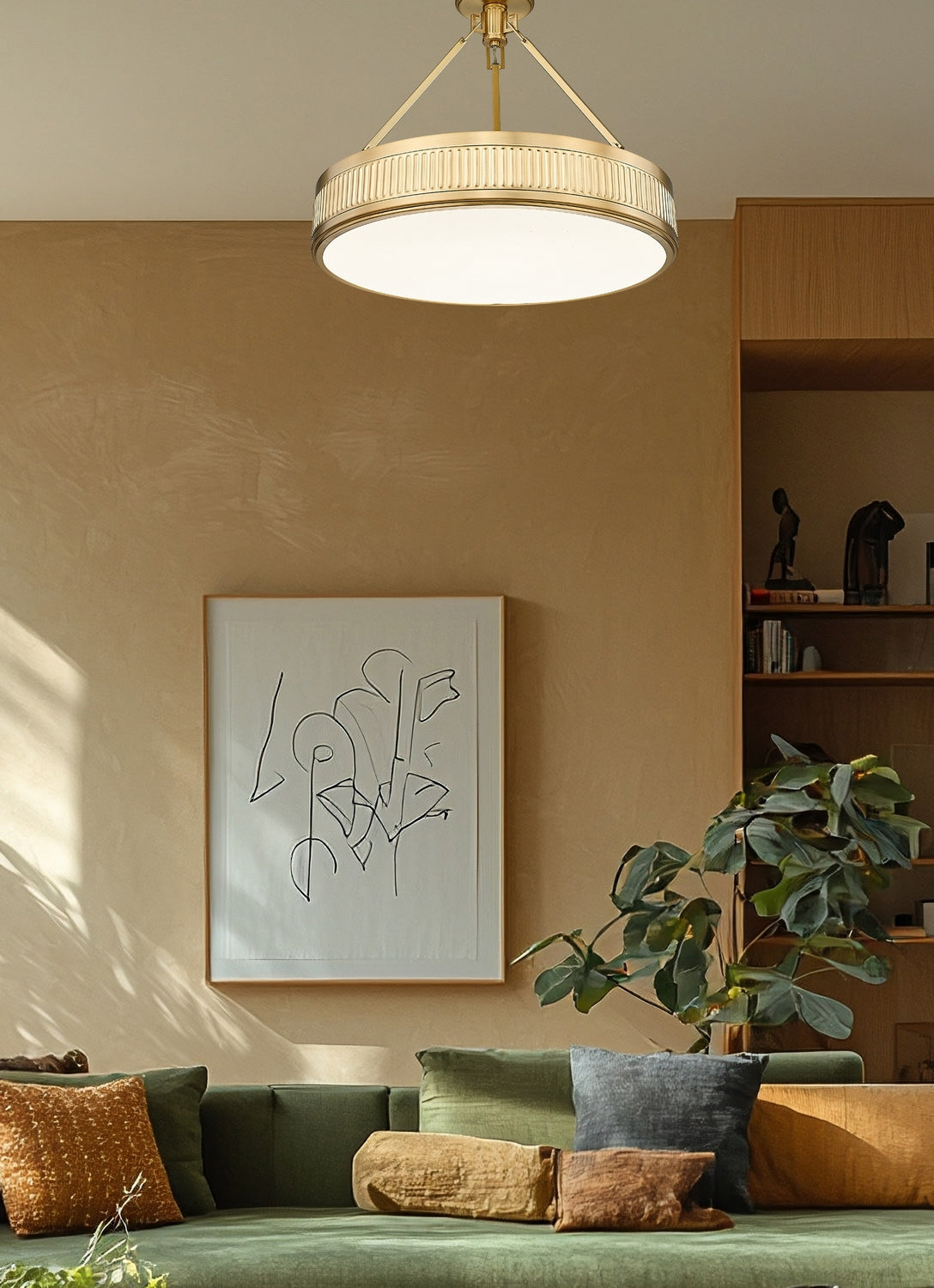 Semi-plafonnier Quinn Or moderne, 22" – vue 8