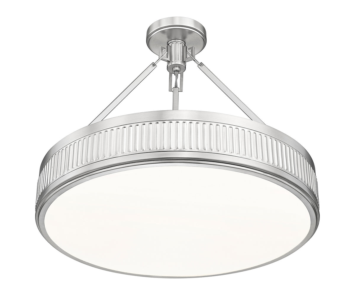 Semi-plafonnier Quinn Nickel satiné, 22" – vue 4