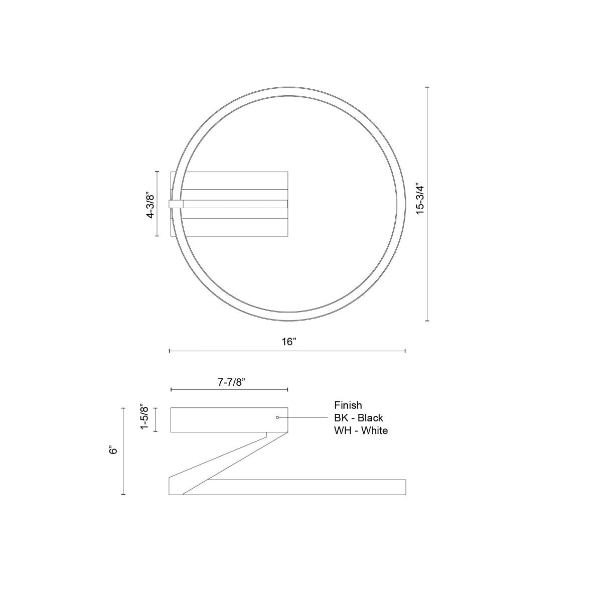 Semi - plafonnier Roda - Noir 15 3/4" by Kuzco Lighting | Luminaires & cie