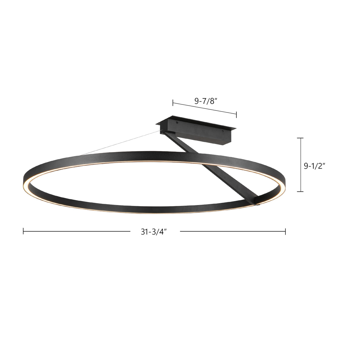 Semi-plafonnier Roda Noir, 31 1/2" – vue 5