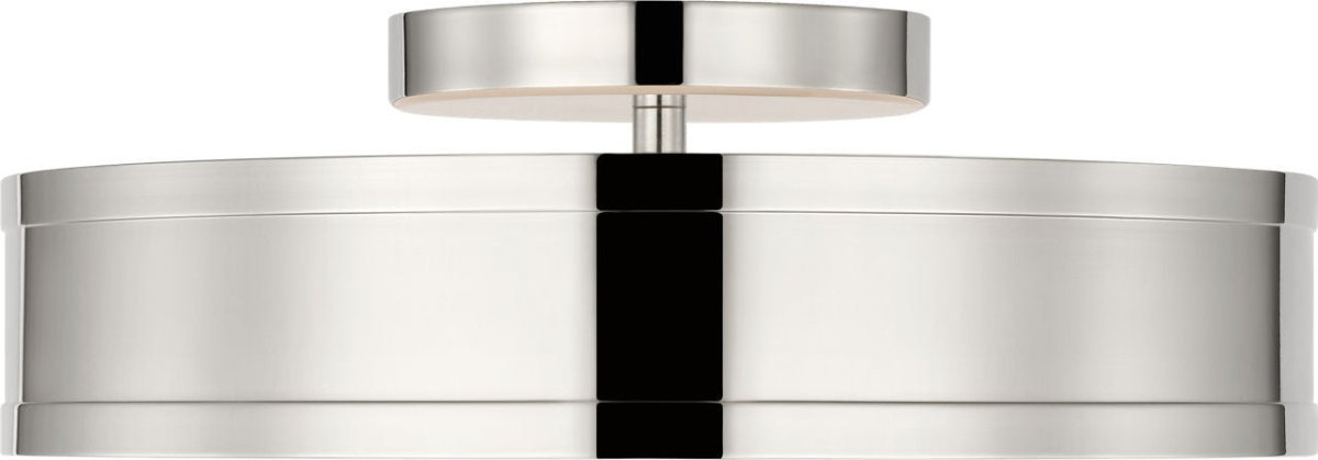 Semi-plafonnier rond Dupont - Nickel poli 12" by Visual Comfort Studio | Luminaires & cie