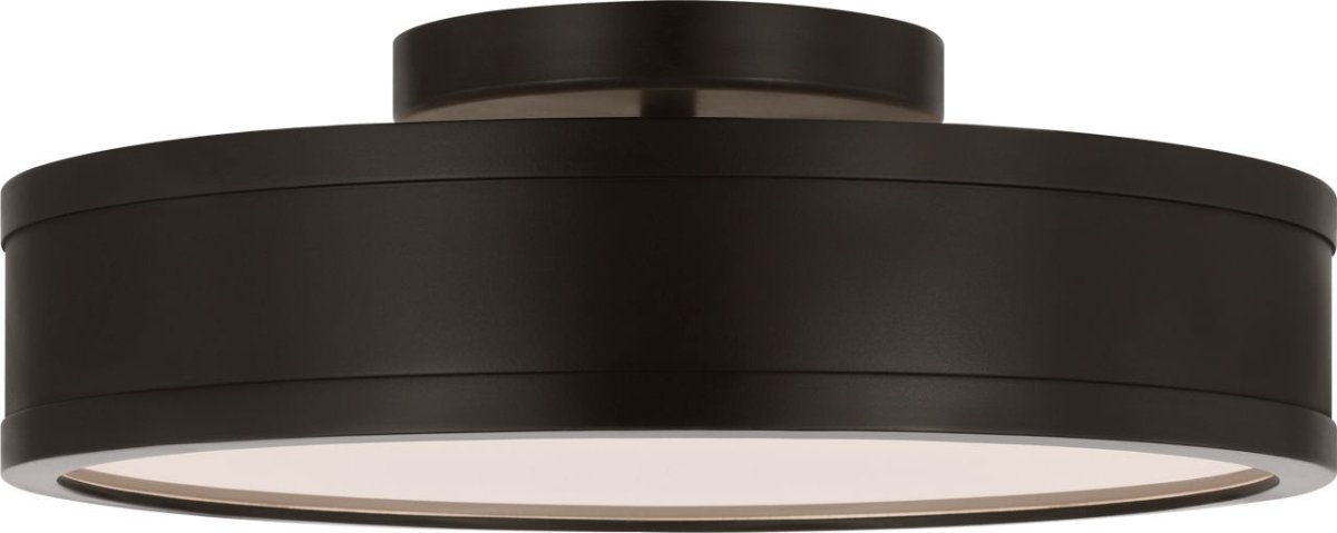 Semi-plafonnier rond Dupont - Nickel poli 12" by Visual Comfort Studio | Luminaires & cie