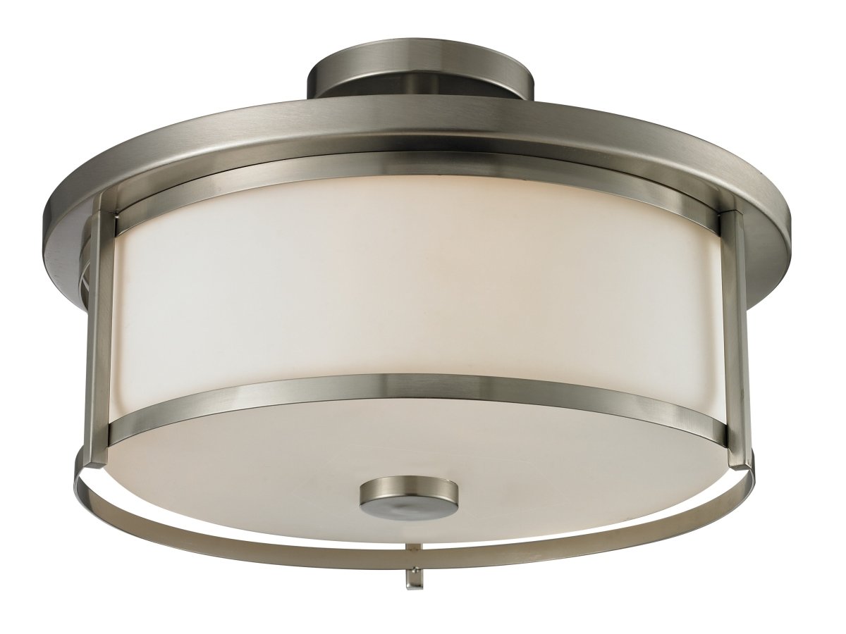 Semi-plafonnier Savannah - Nickel brossé 15 3/4" Opale mate by Z-Lite | Luminaires & cie