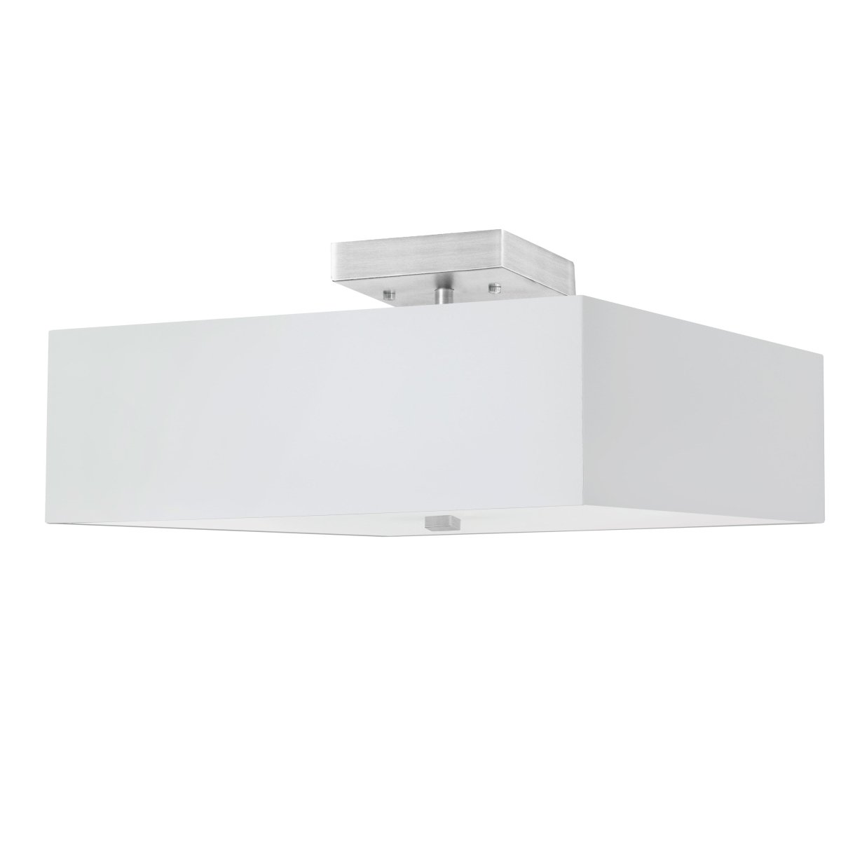 Semi - plafonnier Seren - Chrome satiné Blanc by Dainolite | Luminaires & cie
