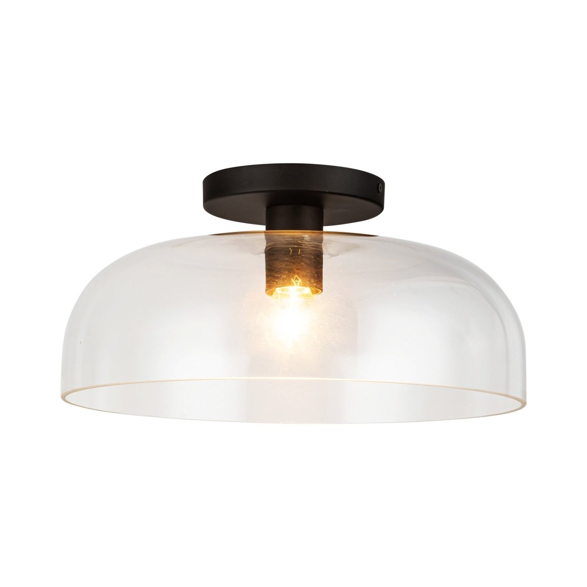 Semi - plafonnier Sylvia - Verre noir / transparent by Alora Lighting | Luminaires & cie