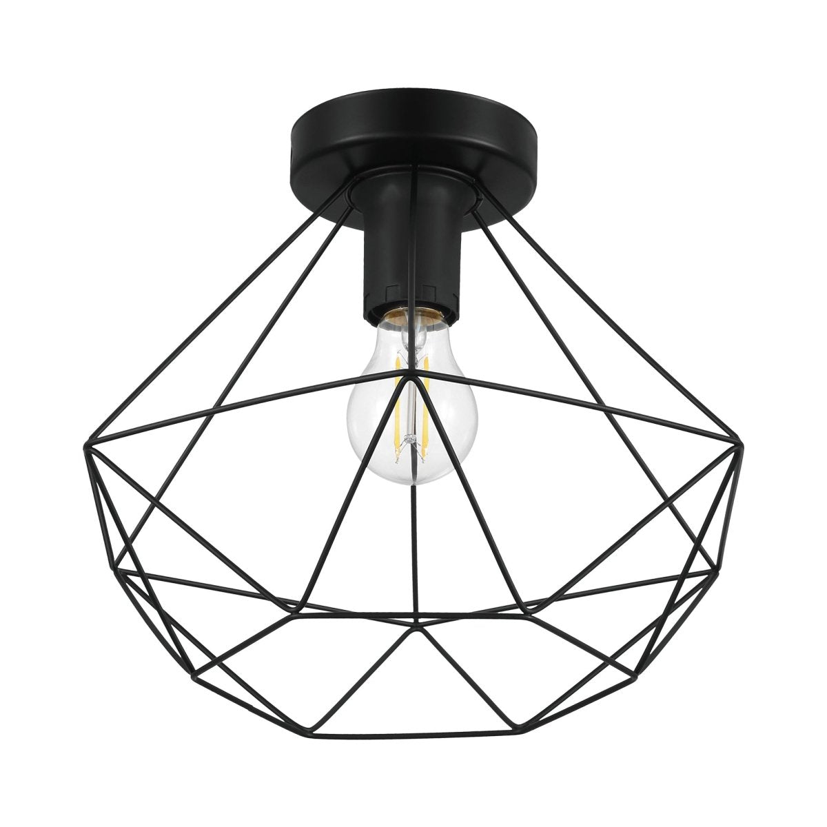 Semi - plafonnier Tarbes - Noir mat by Eglo | Luminaires & cie