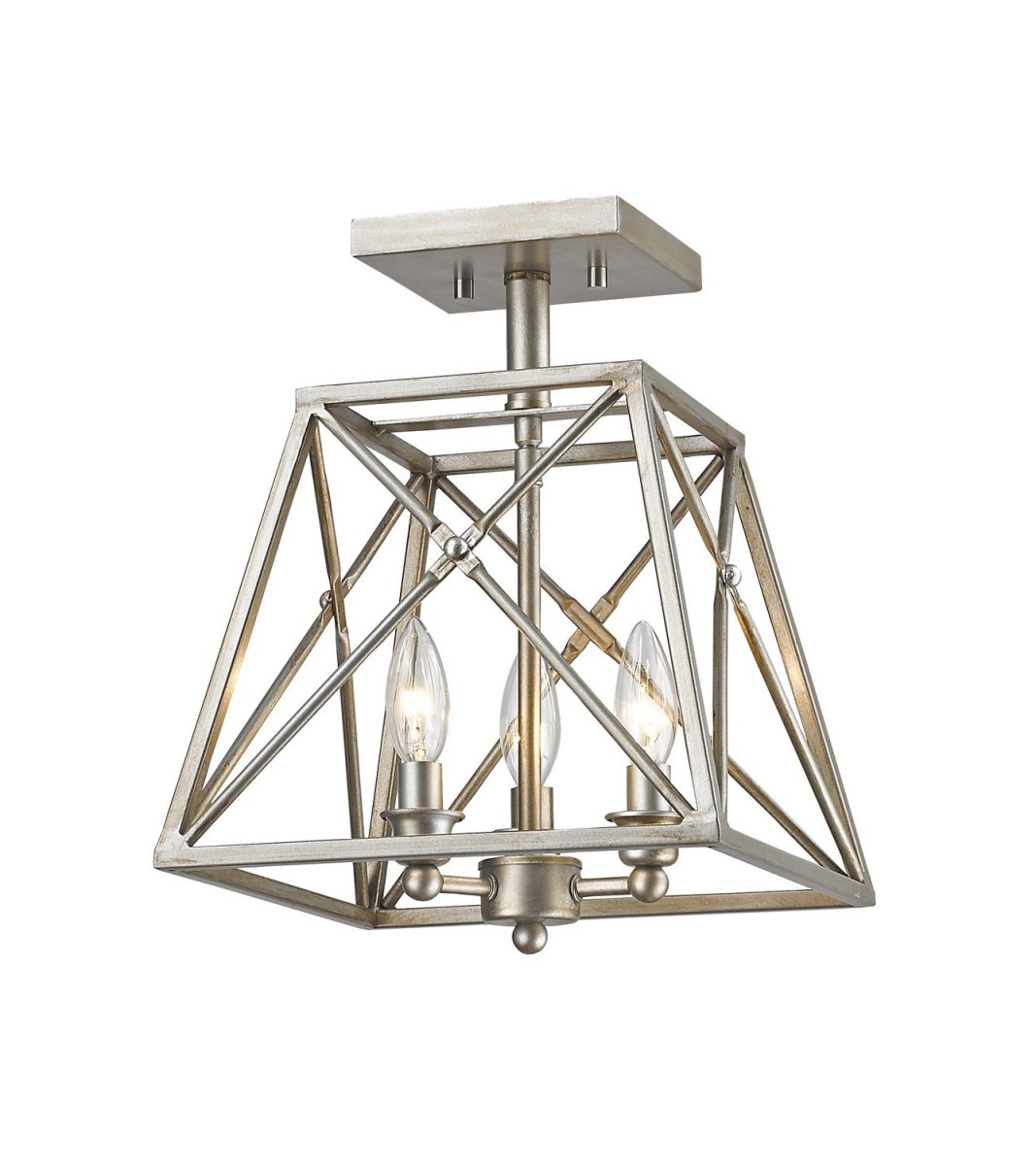 Semi-plafonnier Trestle - Argent antique by Z-Lite | Luminaires & cie