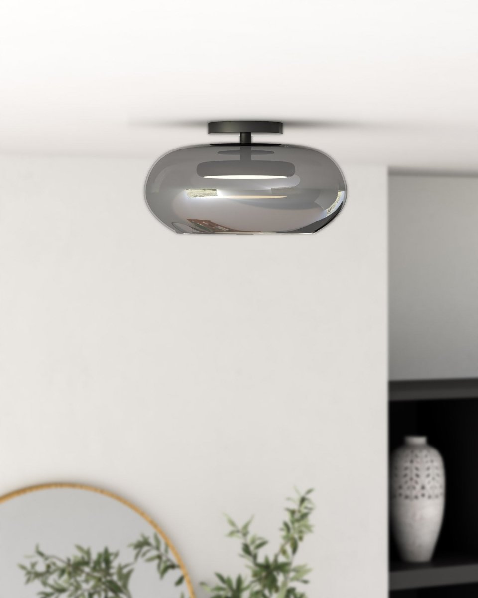 Semi - plafonnier Trinity - Noir / fumé by Kuzco Lighting | Luminaires & cie