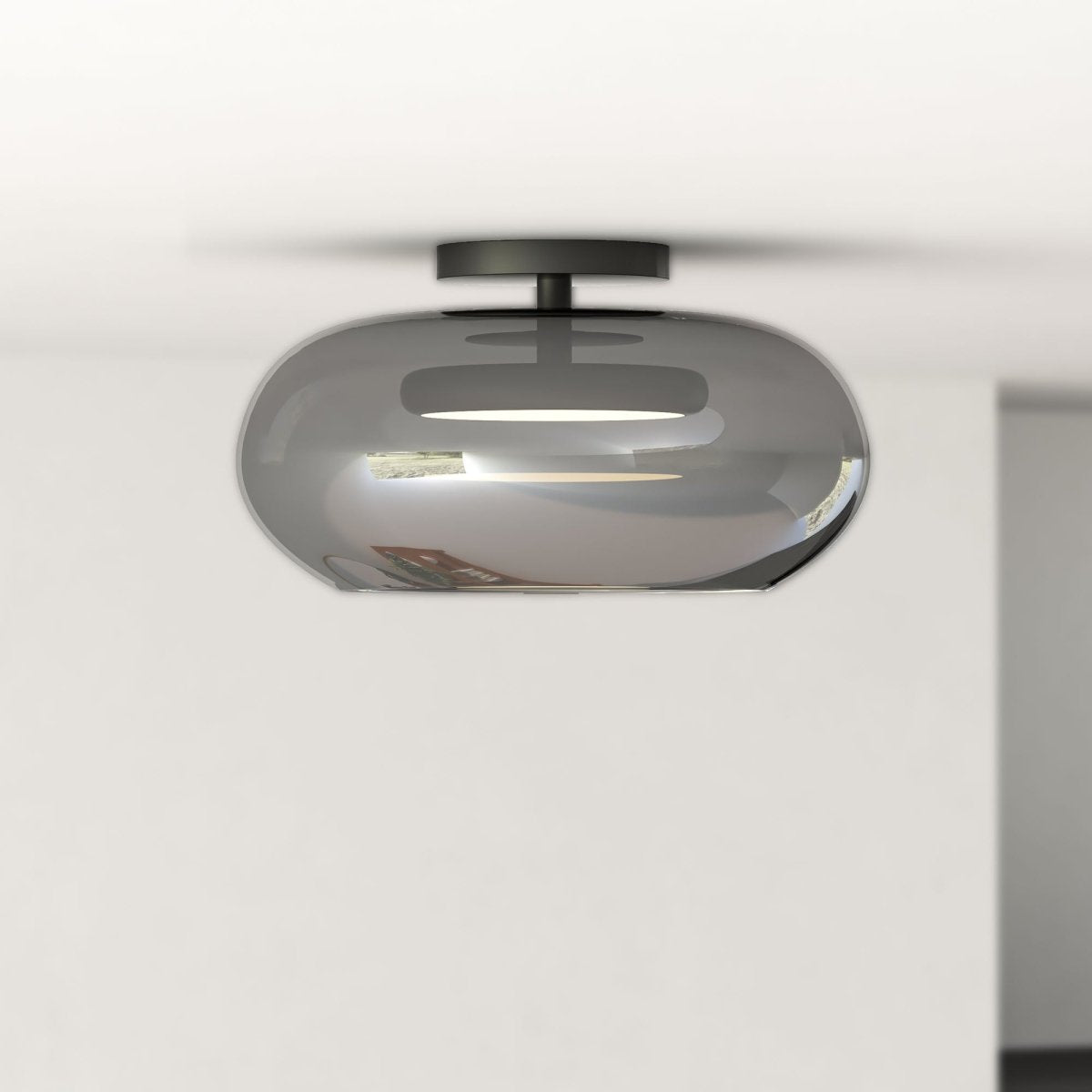 Semi - plafonnier Trinity - Noir / fumé by Kuzco Lighting | Luminaires & cie