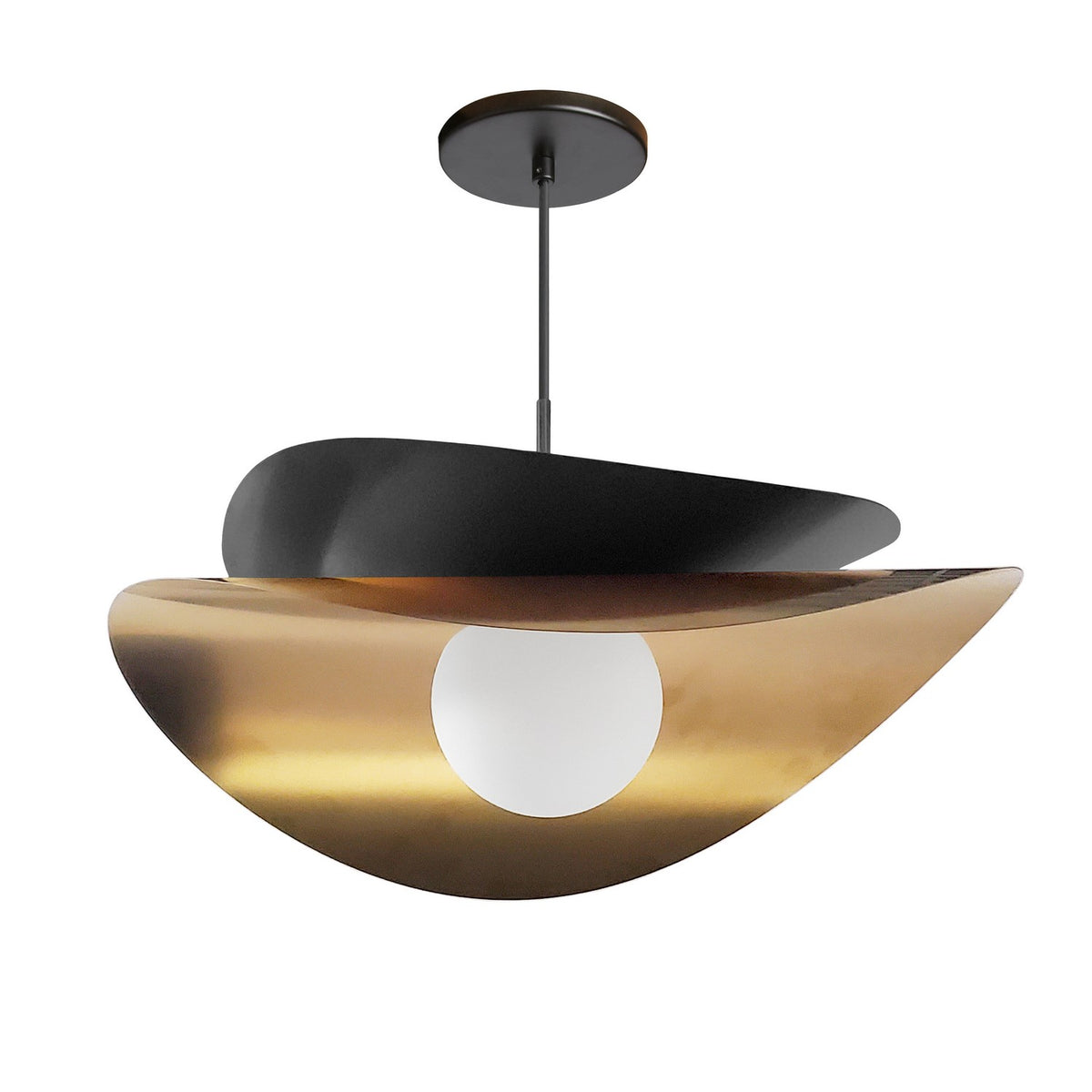 Suspension 2-étages Paven Noir mat et Laiton vieilli, 20" – vue 2