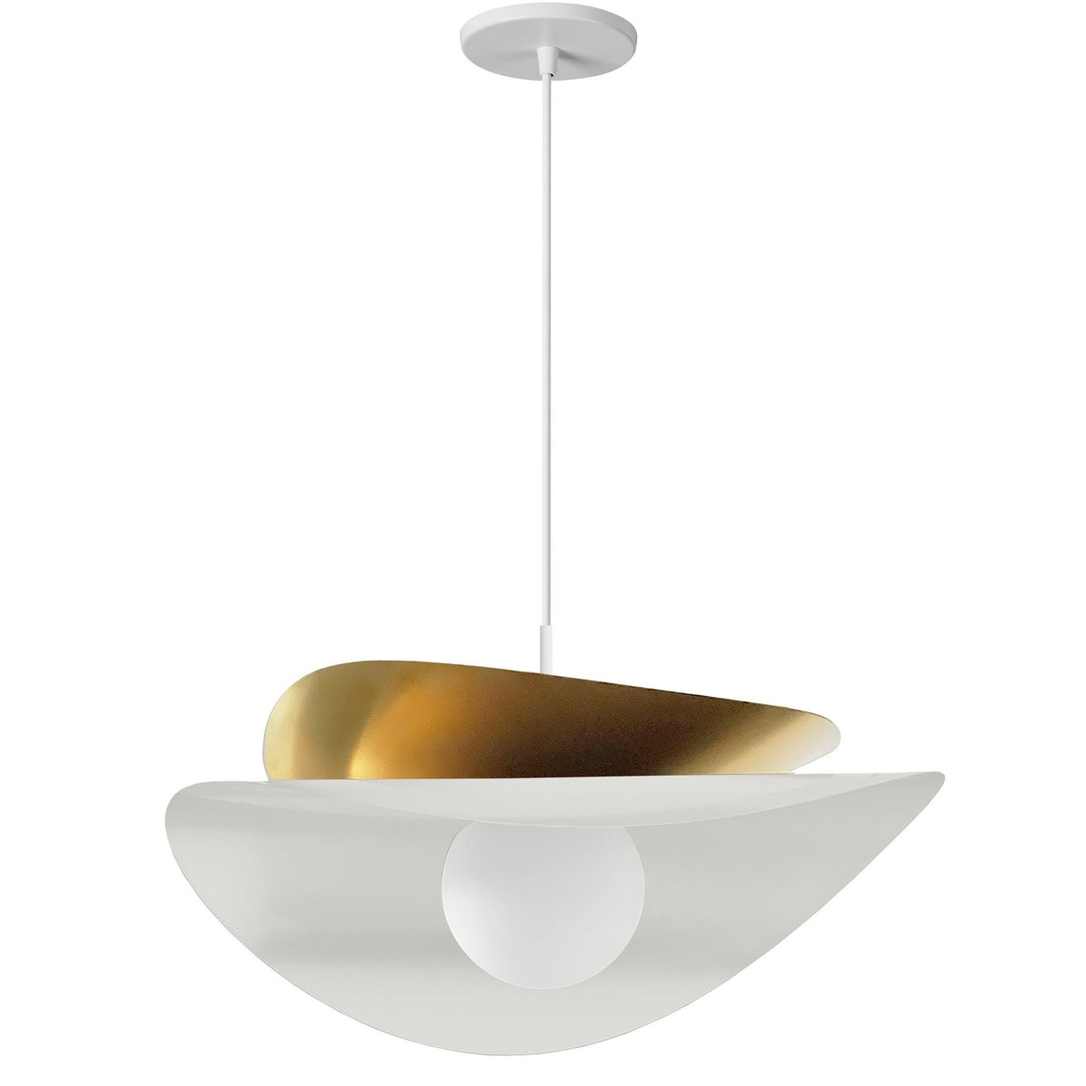 Suspension 2-étages Paven Blanc mat et Laiton vieilli, 20" – Dainolite