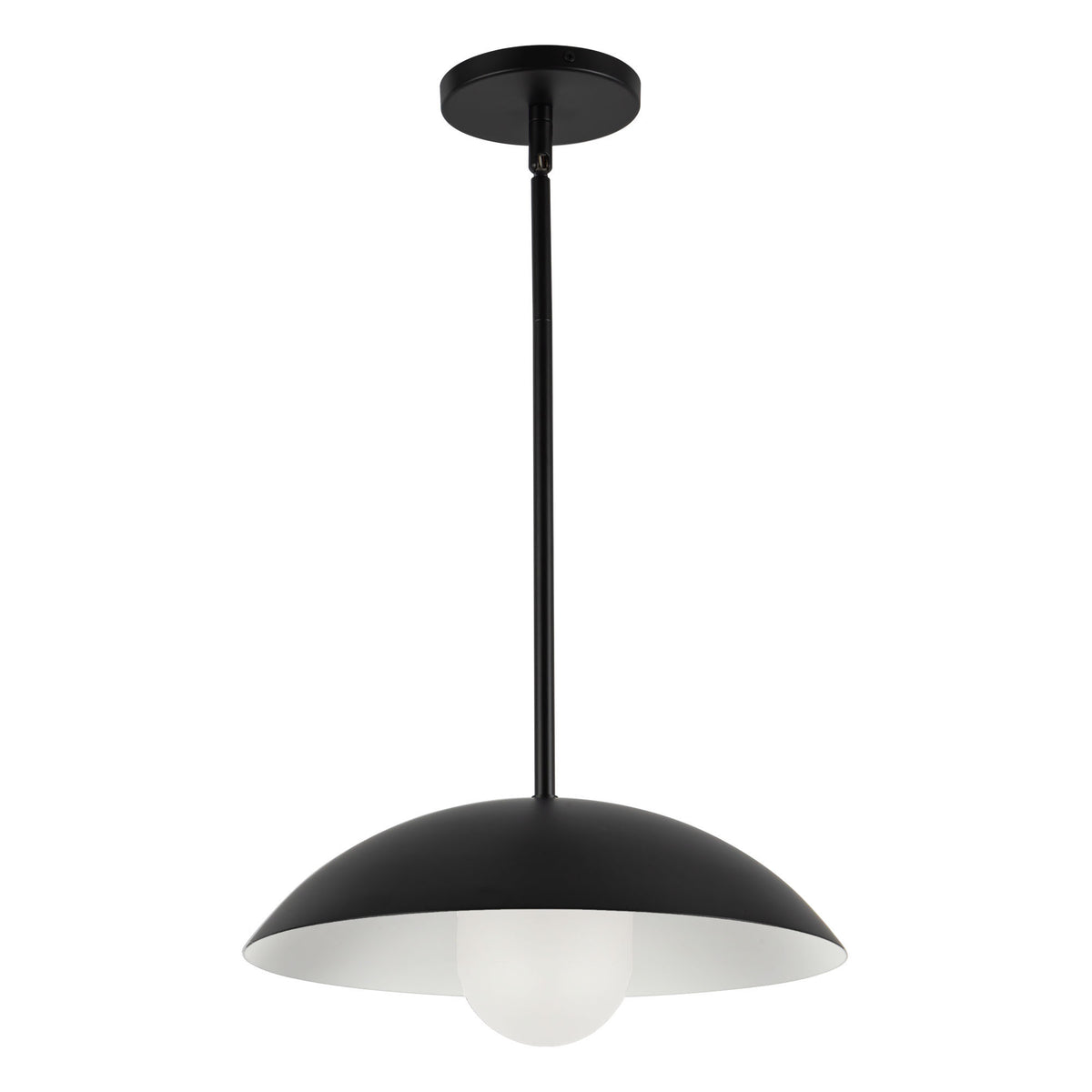 Suspension 6" Umbra Noir / Verre opale – vue 2