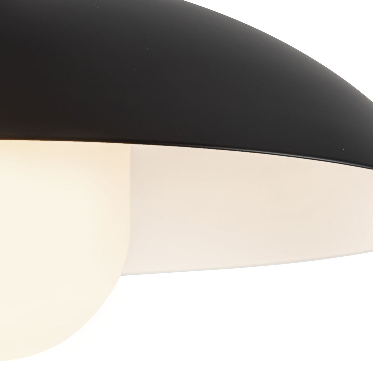 Suspension 6" Umbra Noir / Verre opale – vue 4
