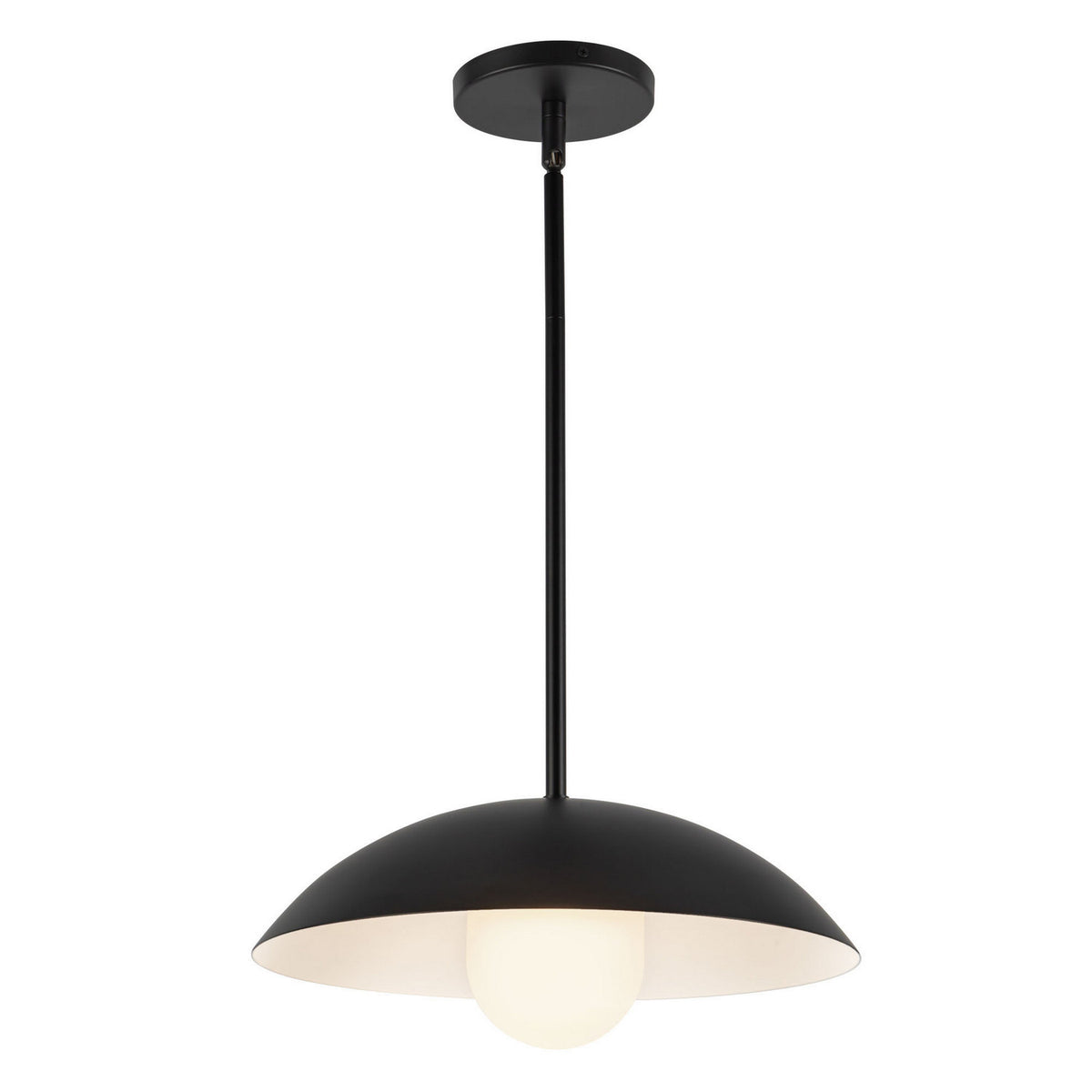 Suspension 6" Umbra Noir / Verre opale – Kuzco Lighting