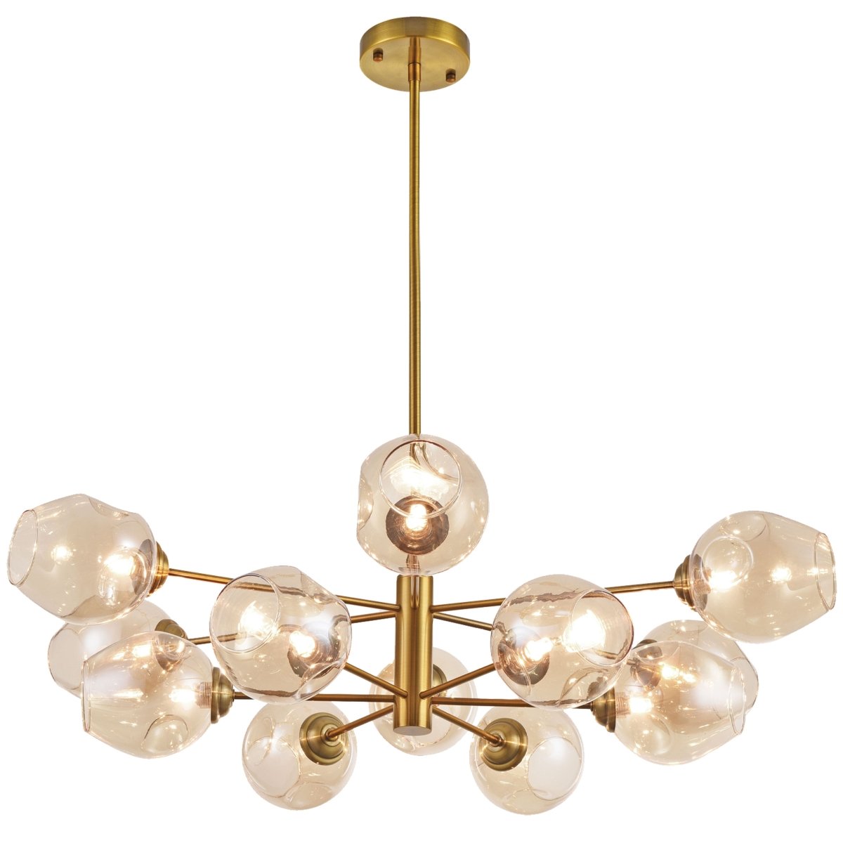 Suspension Abii - Laiton vintage Champagne 33" by Dainolite | Luminaires & cie