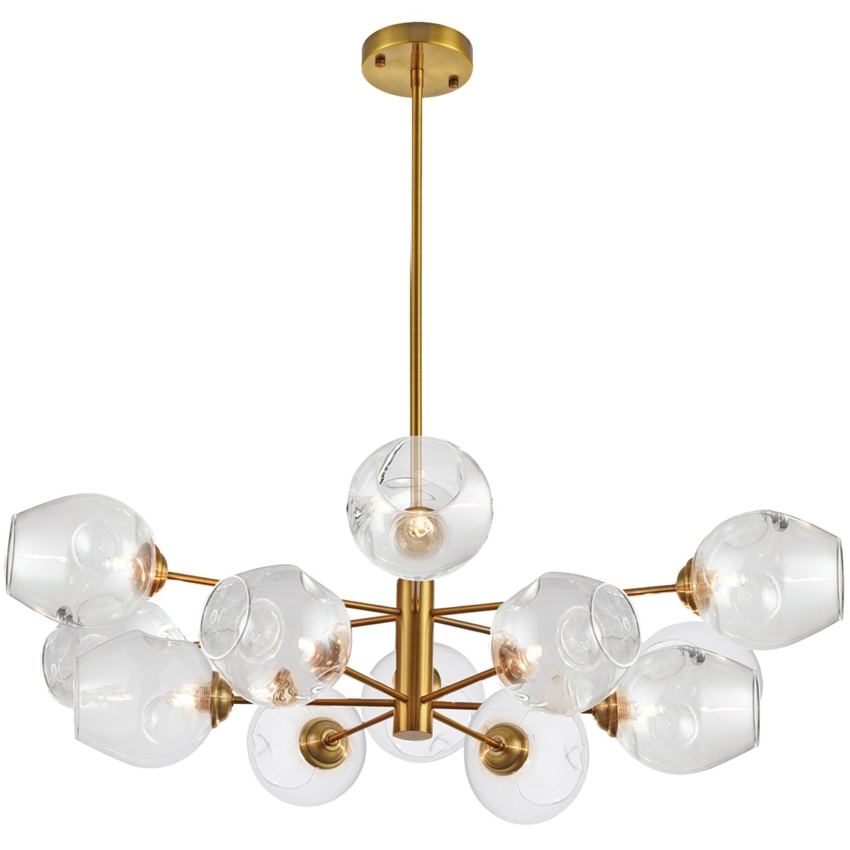 Suspension Abii - Laiton vintage Clair 33" by Dainolite | Luminaires & cie