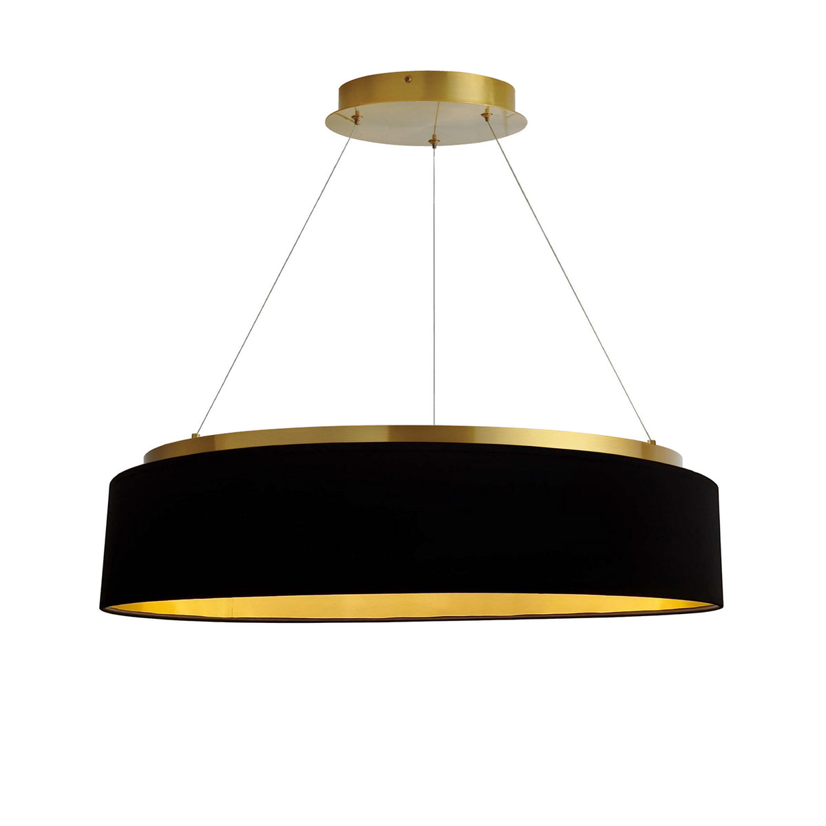 Suspension abat-jour Circulo Noir / Laiton vieilli – Dainolite