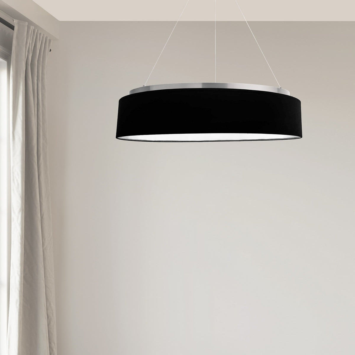 Suspension abat-jour Circulo Noir / Argent – vue 2