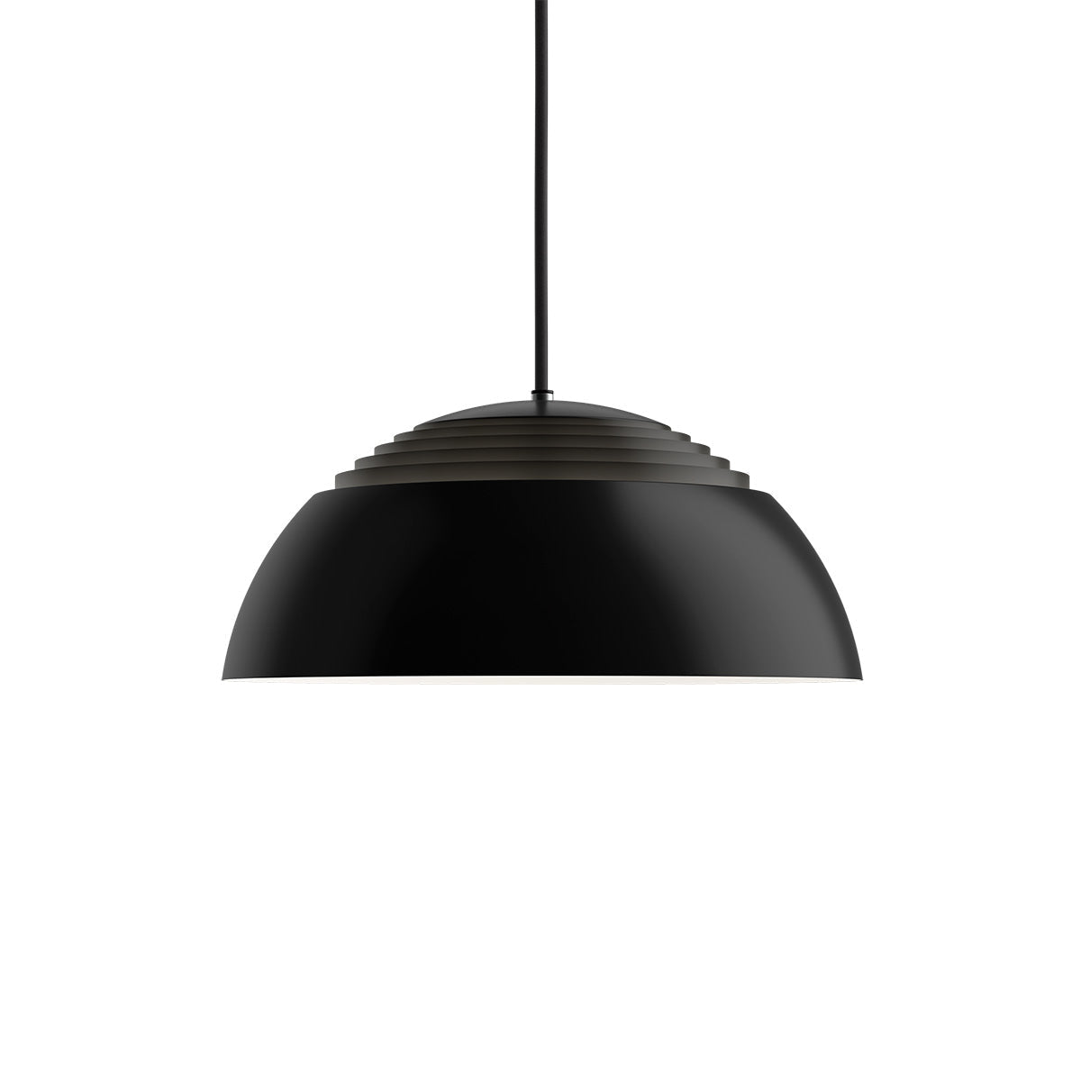 Suspension AJ - 14.6" 3000K (Blanc Doux) Noir by Louis Poulsen | Luminaires & cie