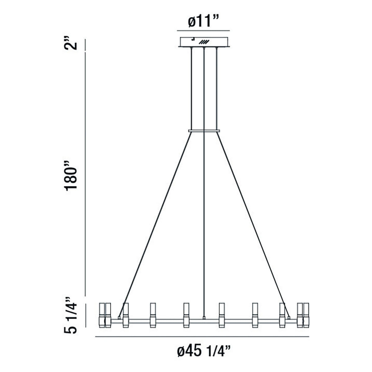 Suspension Albany 45 1/4" – vue 3